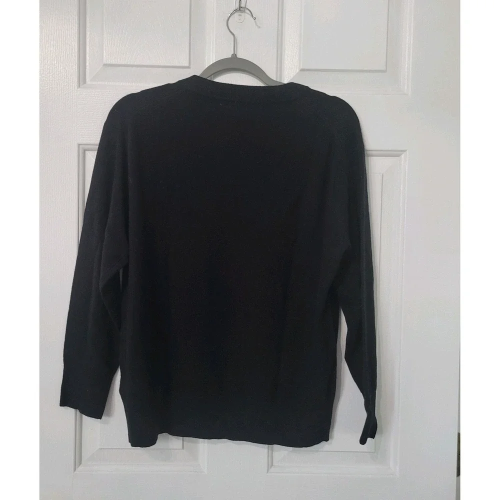 J.Crew 100% Cashmere Relaxed Crewneck Sweater Women's Size‎ XXS Black NWT - Picture 2 of 6